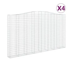 Išlenkti gabiono krepšiai, 4vnt., 400x30x220/240cm, geležis