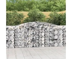 Išlenkti gabiono krepšiai, 4vnt., 400x50x100/120cm, geležis