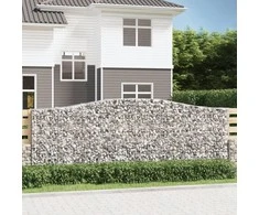 Išlenkti gabiono krepšiai, 4vnt., 400x50x140/160cm, geležis