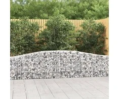 Išlenkti gabiono krepšiai, 5vnt., 400x30x60/80cm, geležis