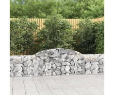Išlenkti gabiono krepšiai, 6vnt., 300x30x60/80cm, geležis
