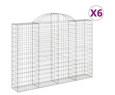 Išlenkti gabiono krepšiai, 6vnt., 400x30x140/160cm, geležis
