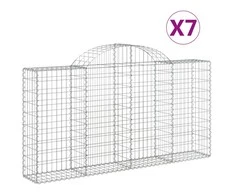 Išlenkti gabiono krepšiai, 7vnt., 200x30x100/120cm, geležis