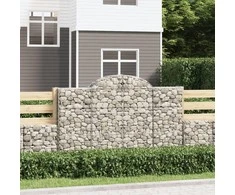 Išlenkti gabiono krepšiai, 7vnt., 200x30x120/140cm, geležis