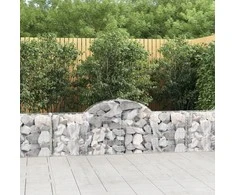 Išlenkti gabiono krepšiai, 7vnt., 200x30x60/80cm, geležis