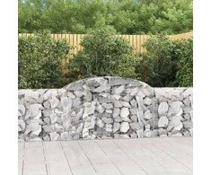 Išlenkti gabiono krepšiai, 7vnt., 300x30x80/100cm, geležis