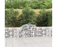 Išlenkti gabiono krepšiai, 9vnt., 200x30x60/80cm, geležis