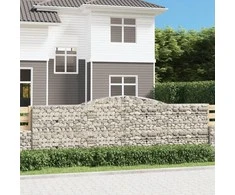 Išlenkti gabiono krepšiai, 9vnt., 400x30x120/140cm, geležis