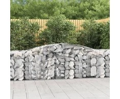 Išlenkti gabiono krepšiai, 9vnt., 400x50x80/100cm, geležis