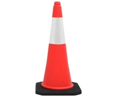 Įspėjamieji kūgiai su tvirtais pagrindais, 4vnt., 75cm