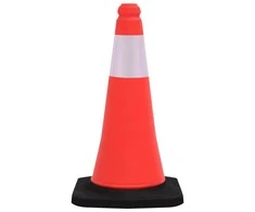 Įspėjamieji kūgiai su tvirtais pagrindais, 10vnt., 50cm