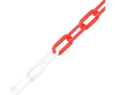 Įspėjamoji grandinė, raudonos/baltos spalvos, 100m, plastikas