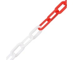 Įspėjamoji grandinė, raudonos/baltos spalvos, 100m, plastikas