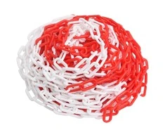 Įspėjamoji grandinė, raudonos ir baltos spalvos, 30m, plastikas