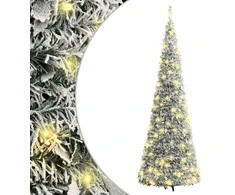 Išskleidžiama dirbtinė Kalėdų eglutė su sniegu, 120cm, 50 LED