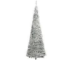 Išskleidžiama dirbtinė Kalėdų eglutė su sniegu, 150cm, 100 LED