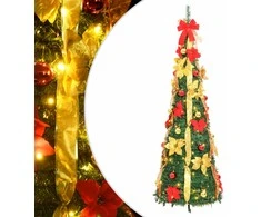 Išskleidžiama dirbtinė Kalėdų eglutė, žalia, 180cm, 150 LED