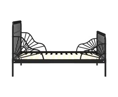 Lova Išskleidžiamas lovos rėmas, juodas, 80x130/200cm, metalas