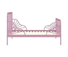 Lova Išskleidžiamas lovos rėmas, rožinis, 80x130/200cm, metalas