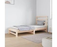 Ištraukiama lova, 2x(90x190)cm, pušies medienos masyvas