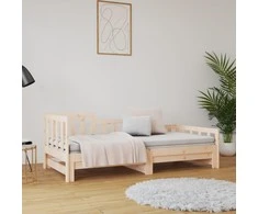 Ištraukiama lova, 2x(90x200)cm, pušies medienos masyvas