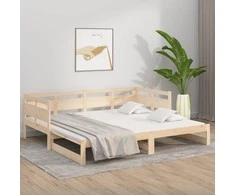 Ištraukiama lova, 2x(90x200)cm, pušies medienos masyvas