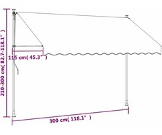 Ištraukiama markizė, antracito, 300x150cm, audinys ir plienas