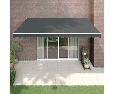 Automatinė ištraukiama markizė, antracito spalvos, 4,5x3m