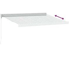 Ištraukiama markizė, antracito/balta, 3,5x2,5m, audinys