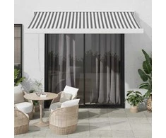 Ištraukiama markizė, antracito/balta, 3,5x2,5m, audinys