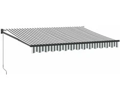 Ištraukiama markizė, antracito/balta, 3,5x2,5m, audinys