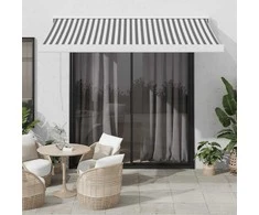Ištraukiama markizė, antracito/balta, 3x2,5m, audinys/aliuminis