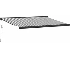 Ištraukiama markizė, antracito/baltos, 4x3m, audinys/aliuminis