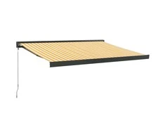Ištraukiama markizė, geltona/balta, 3,5x2,5m, audinys/aliuminis