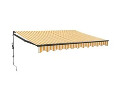 Automatinė ištraukiama markizė, geltona ir balta, 3,5x2,5m