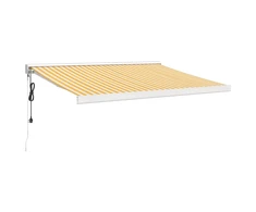 Ištraukiama markizė, geltona/balta, 3,5x2,5m, audinys/aliuminis