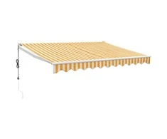 Automatinė ištraukiama markizė, geltona ir balta, 3,5x2,5m