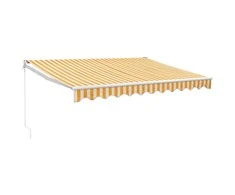 Ištraukiama markizė, geltona/balta, 3,5x2,5m, audinys/aliuminis