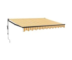 Automatinė ištraukiama markizė, geltona ir balta, 3x2,5m