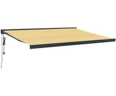 Ištraukiama markizė, geltona/balta, 4,5x3m, audinys/aliuminis