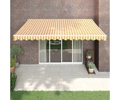 Automatinė ištraukiama markizė, geltona ir balta, 4,5x3m