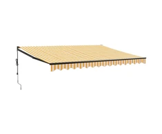 Automatinė ištraukiama markizė, geltona ir balta, 4,5x3m