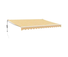Automatinė ištraukiama markizė, geltona ir balta, 4,5x3m