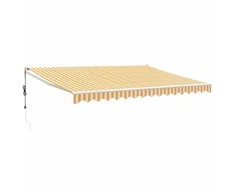 Automatinė ištraukiama markizė, geltona ir balta, 4x3m