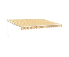Ištraukiama markizė, geltona/balta, 4x3m, audinys ir aliuminis