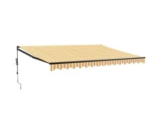 Automatinė ištraukiama markizė, geltona ir balta, 4x3m
