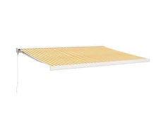 Ištraukiama markizė, geltona/balta, 4x3m, audinys ir aliuminis