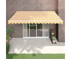 Automatinė ištraukiama markizė, geltona ir balta, 4x3m