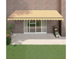 Automatinė ištraukiama markizė, geltona ir balta, 5x3m
