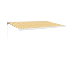 Ištraukiama markizė, geltona/balta, 5x3m, audinys ir aliuminis